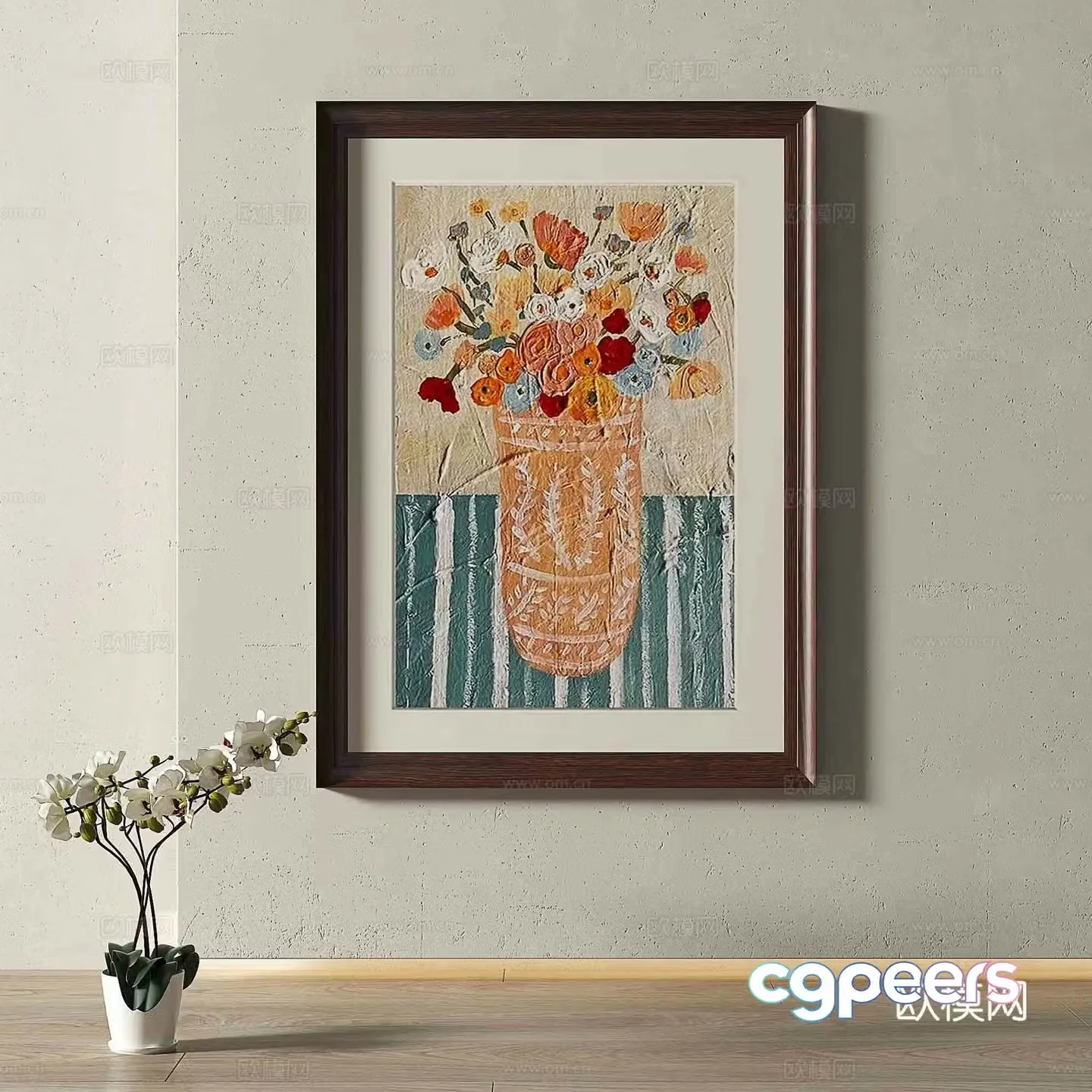 Modern European retro decorative painting 3d model