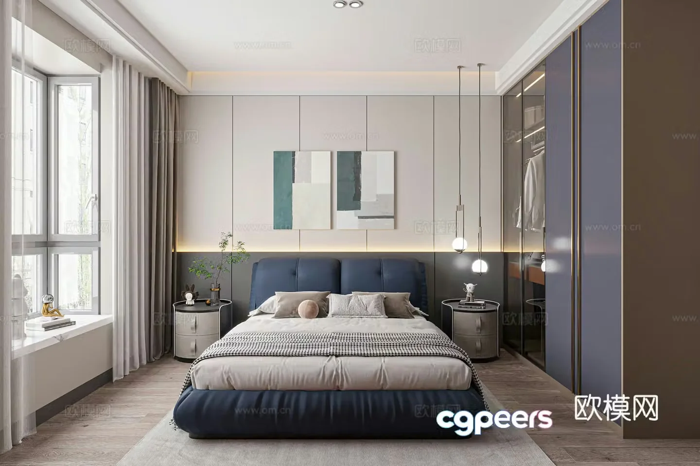 Modern bedroom master bedroom 3d model