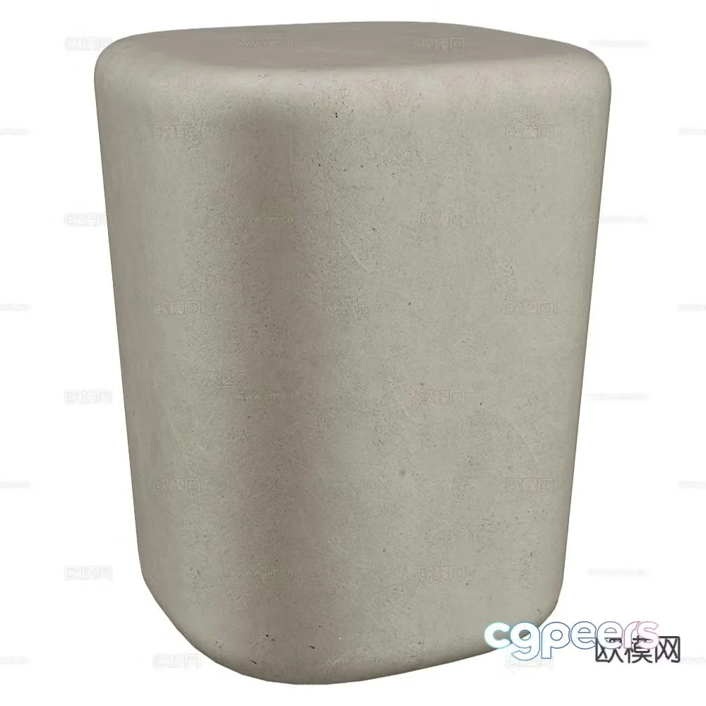 BAXTER cement side table pier corner table 3d model