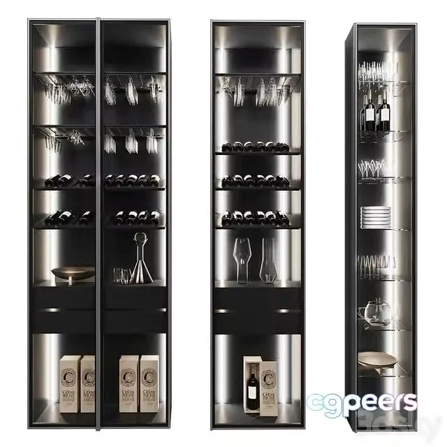 3ds Max Free – Set of display cases of different widths_1