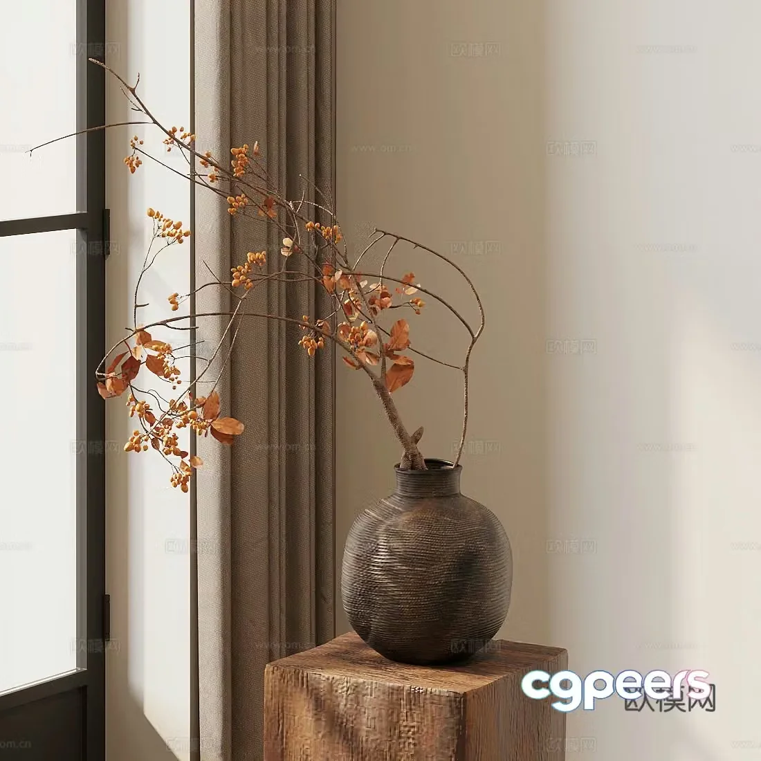 Green plant potted plant flower potted plant 3D model