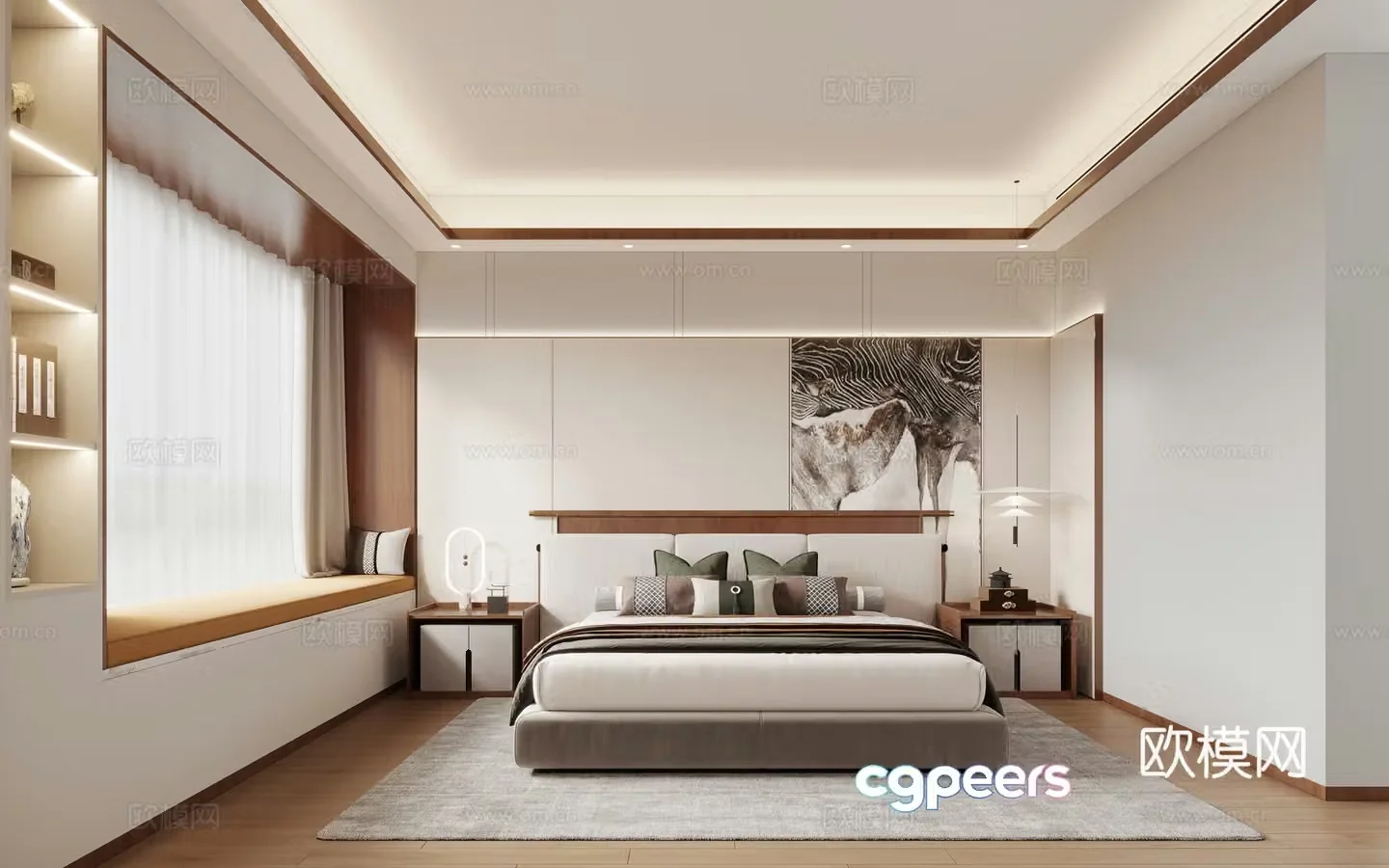 New Chinese bedroom 3D model