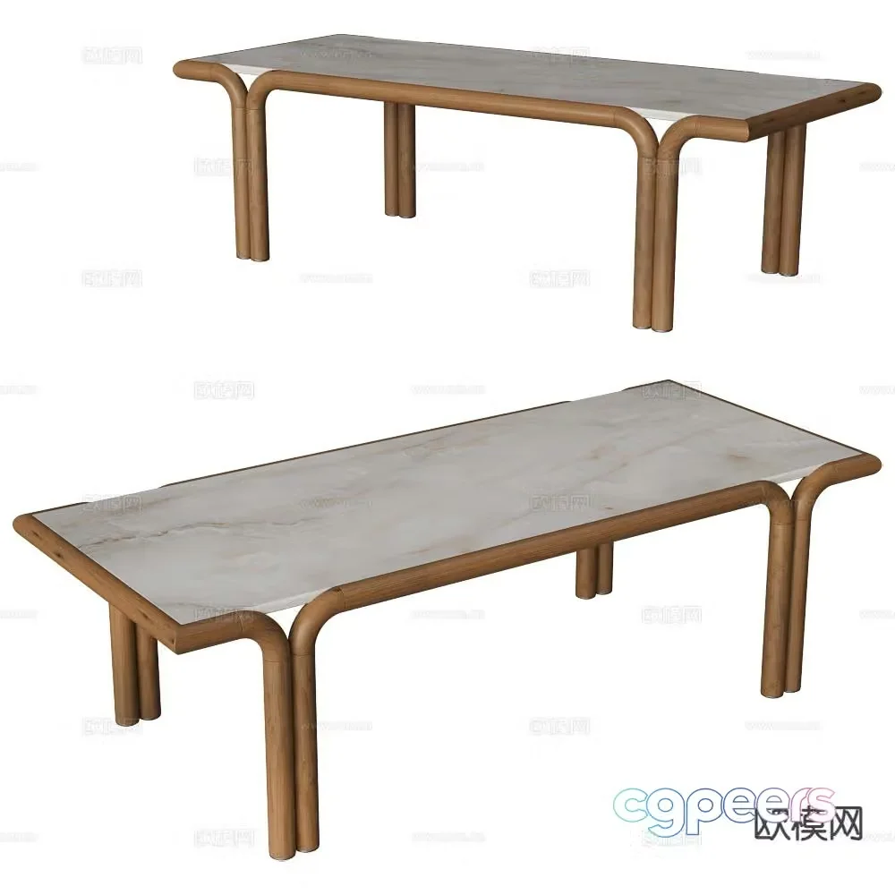 Paolo Castelli modern slate dining table 3d model