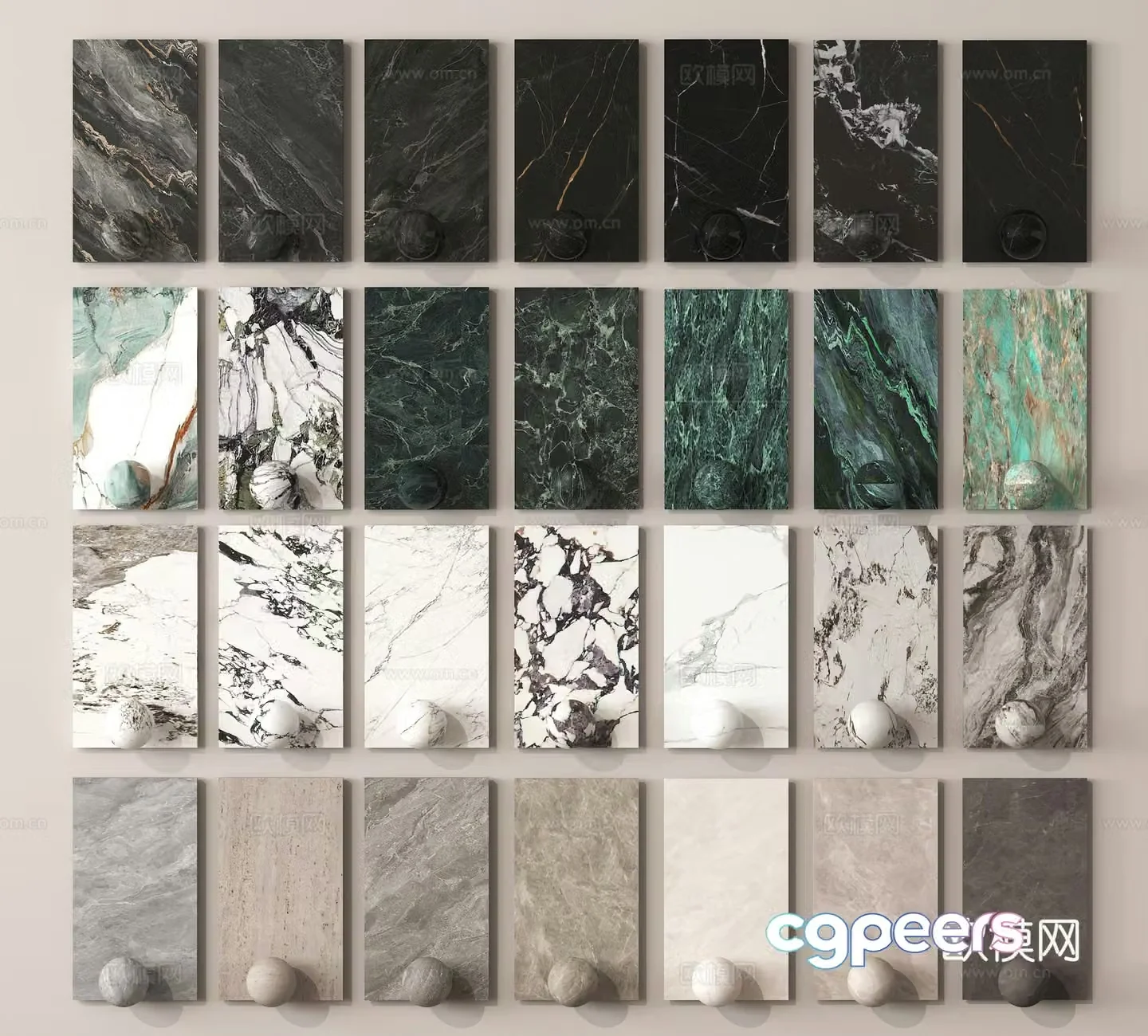 Modern stone marble stone wall panel terrazzo 3d model