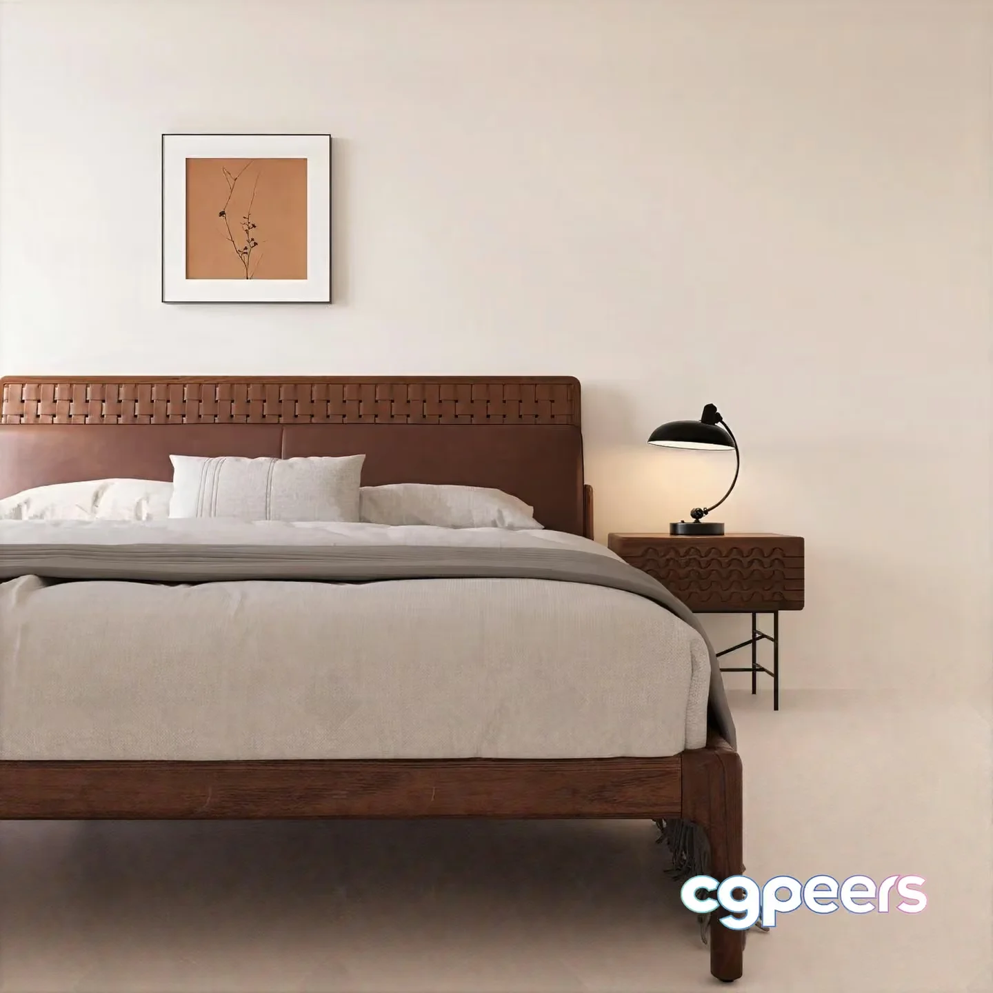 Modern Leather Bed Frame 3D Model – 11986 – CORONA Render