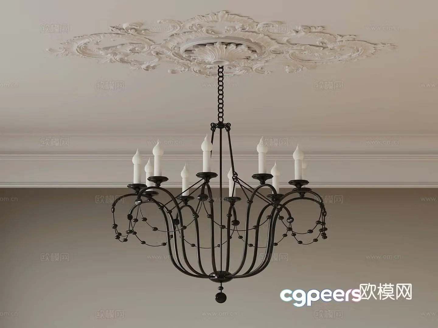 French chandeliers 3d model