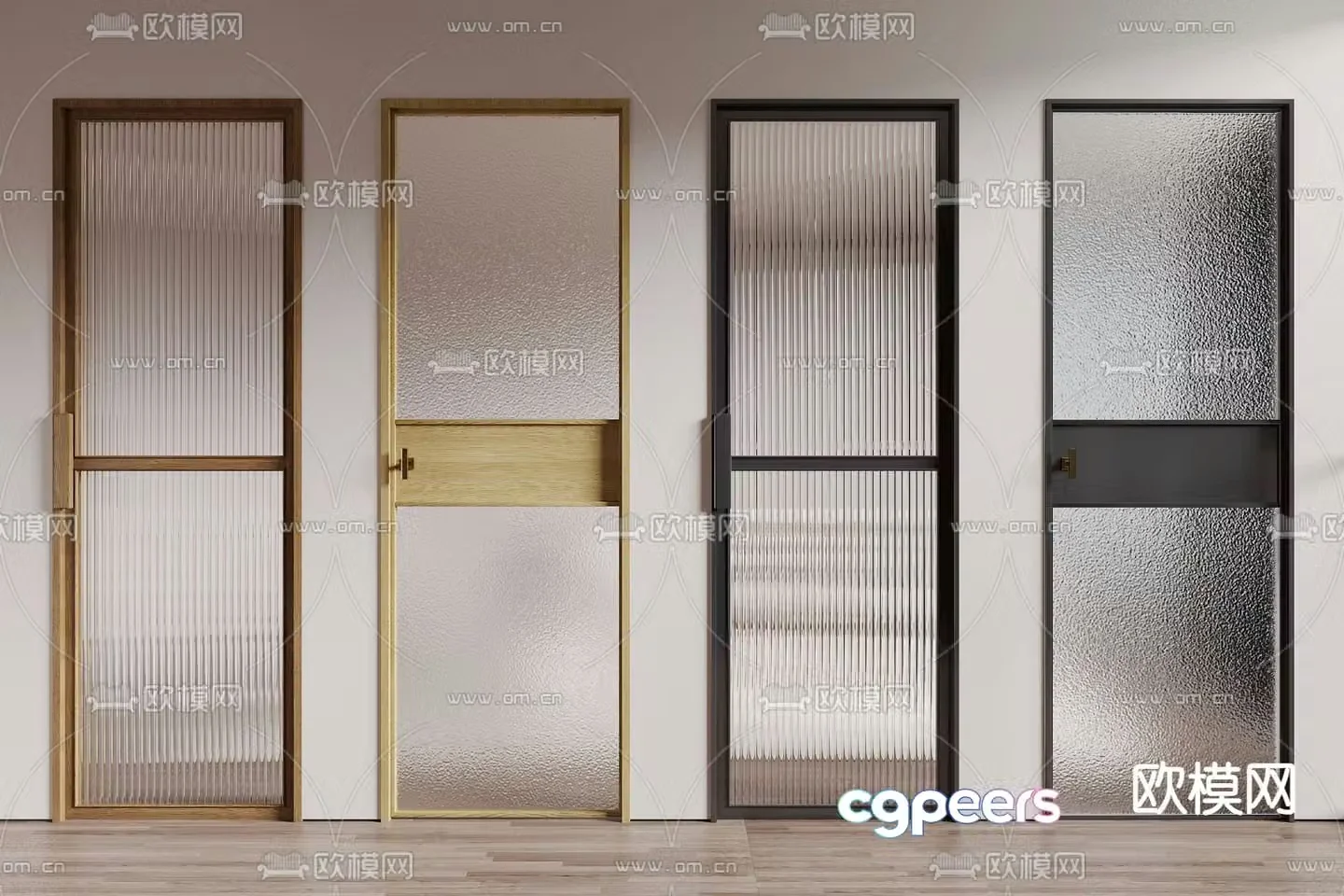 Bathroom door kitchen door Changhong glass door 3d model