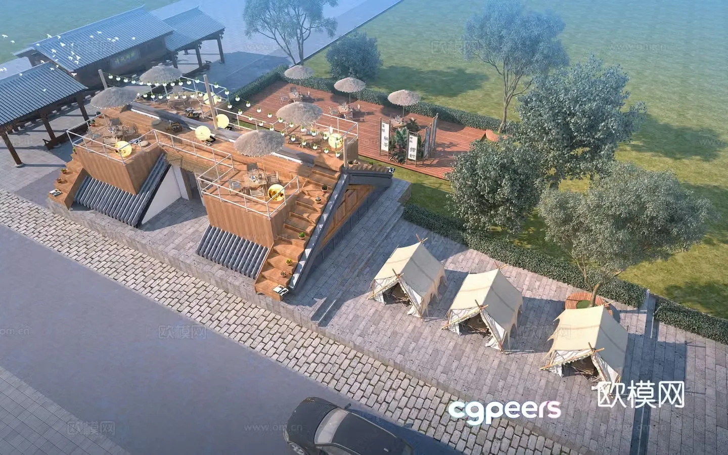 B&B internet celebrity check-in campsite farmhouse 3D model
