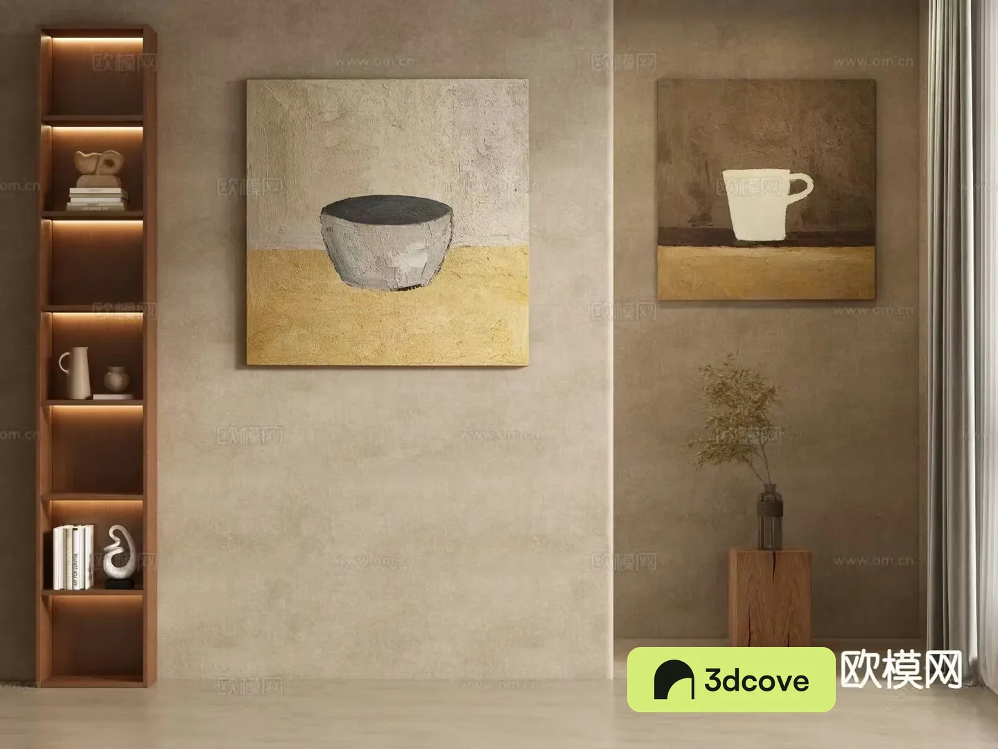 Wabi-sabi style decorative painting hanging painting oil painting