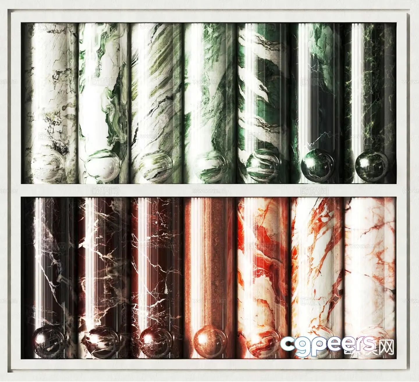 Marble stone emerald stone tile 3d model