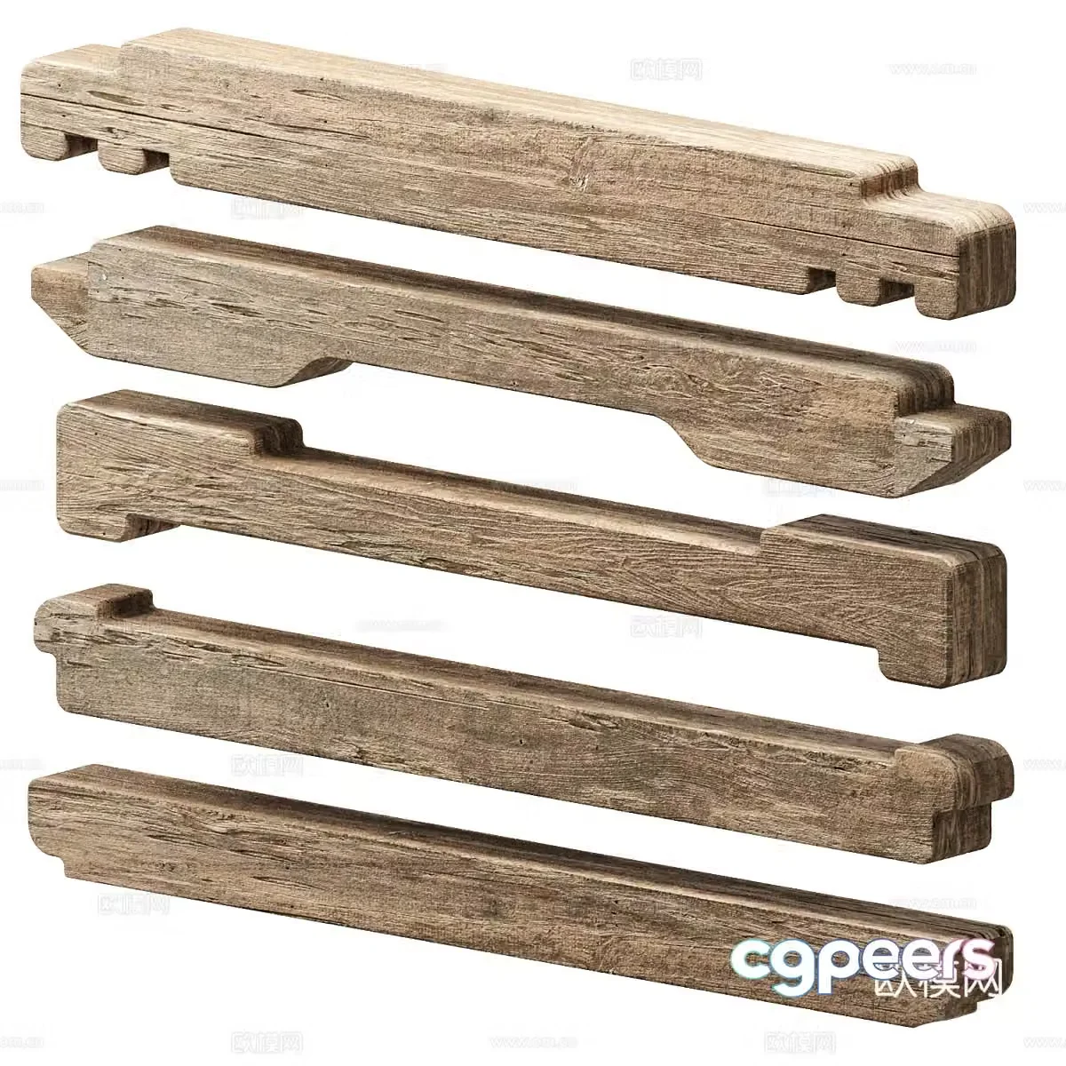 New Chinese wooden square wooden beam structure 3D model