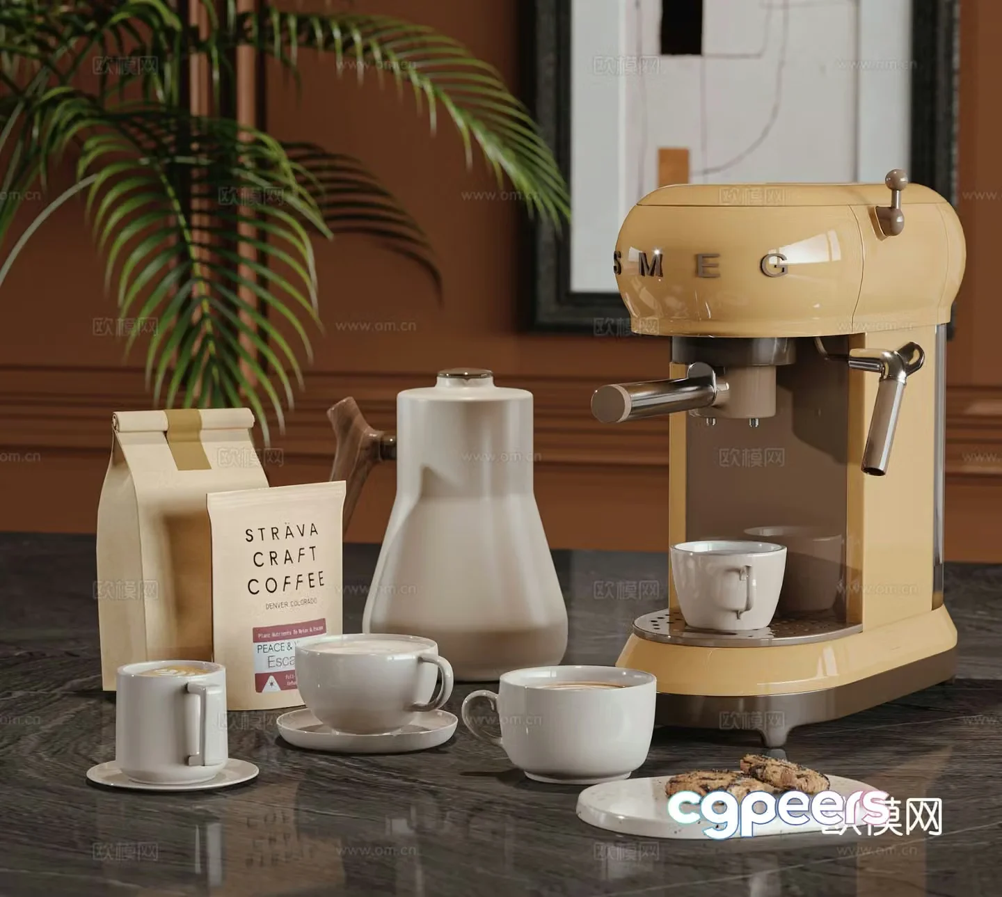 Modern coffee machine coffee cup 3d model