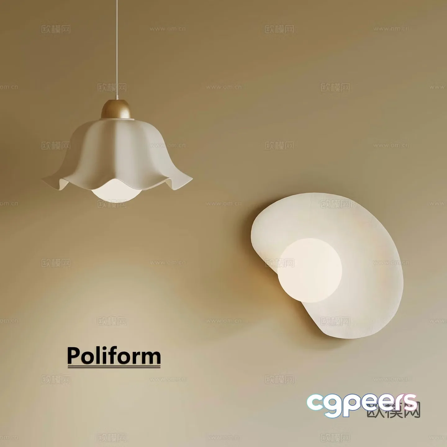 Creamy chandelier wall lamp 3d model