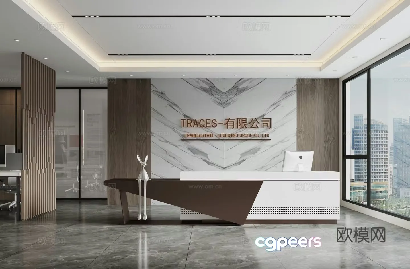 Modern company front desk 3D model