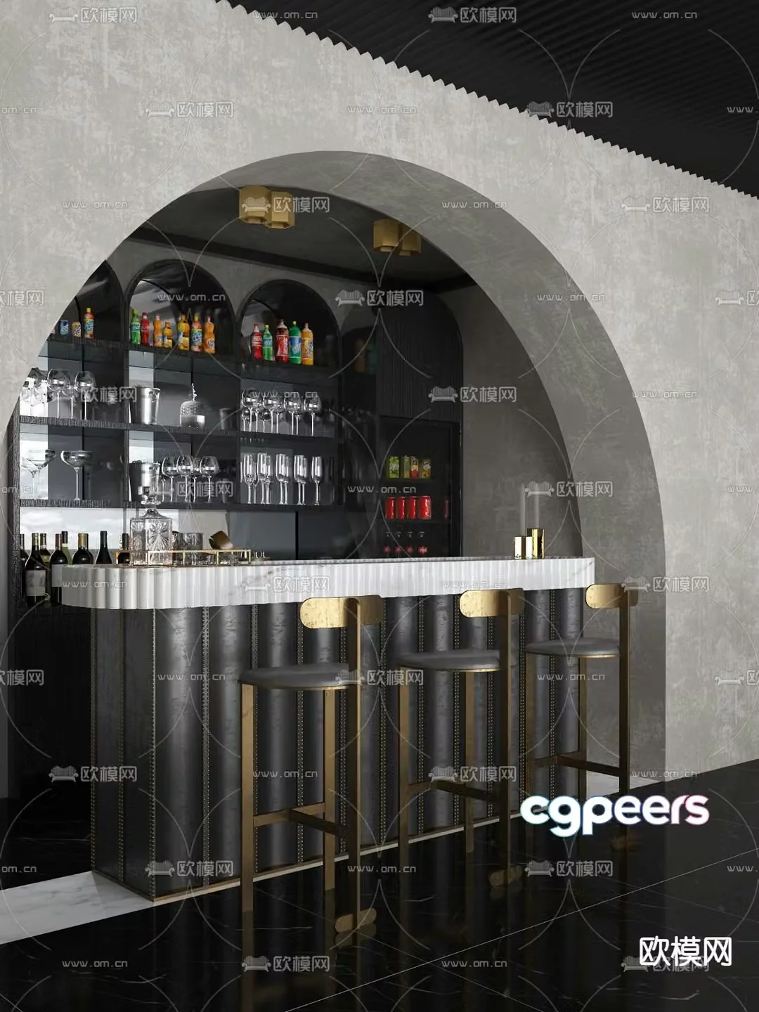 Greg Natale design modern bar stool 3d model