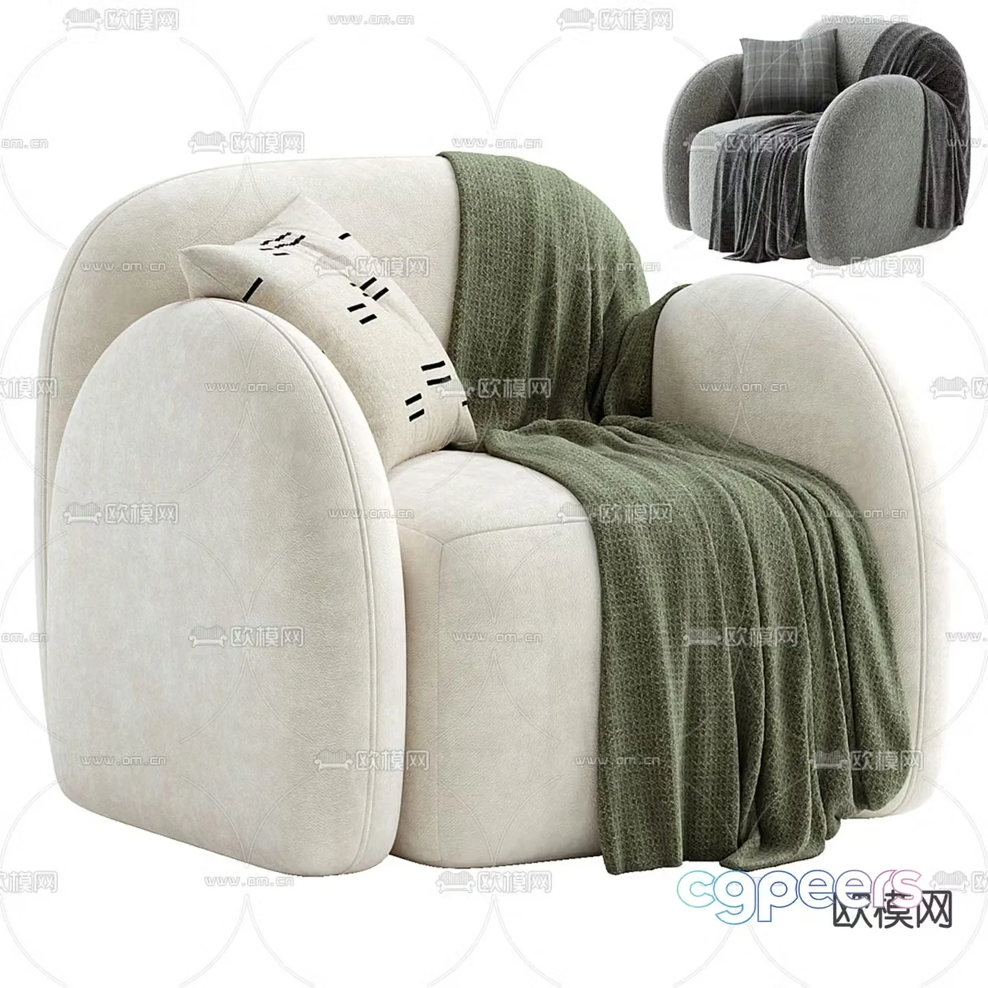 Single sofa leisure sofa 3d model