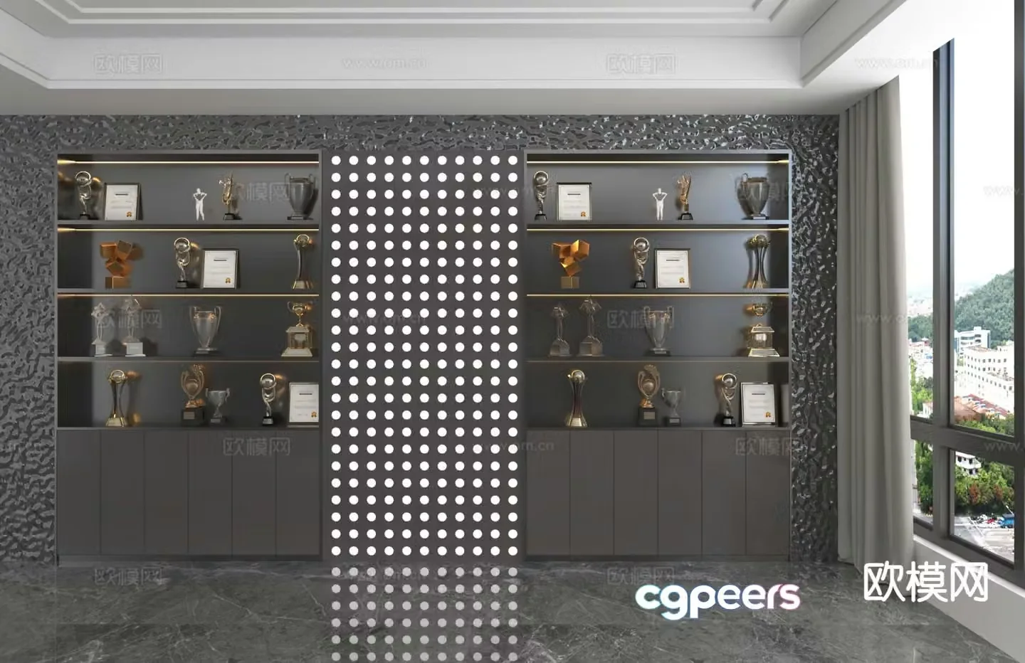 Modern honor cabinet decorative cabinet display cabinet 3d model