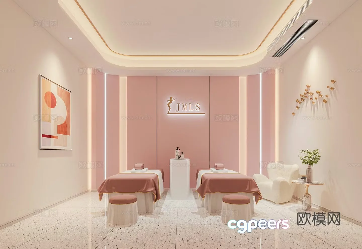 Modern SPA private room 3D model