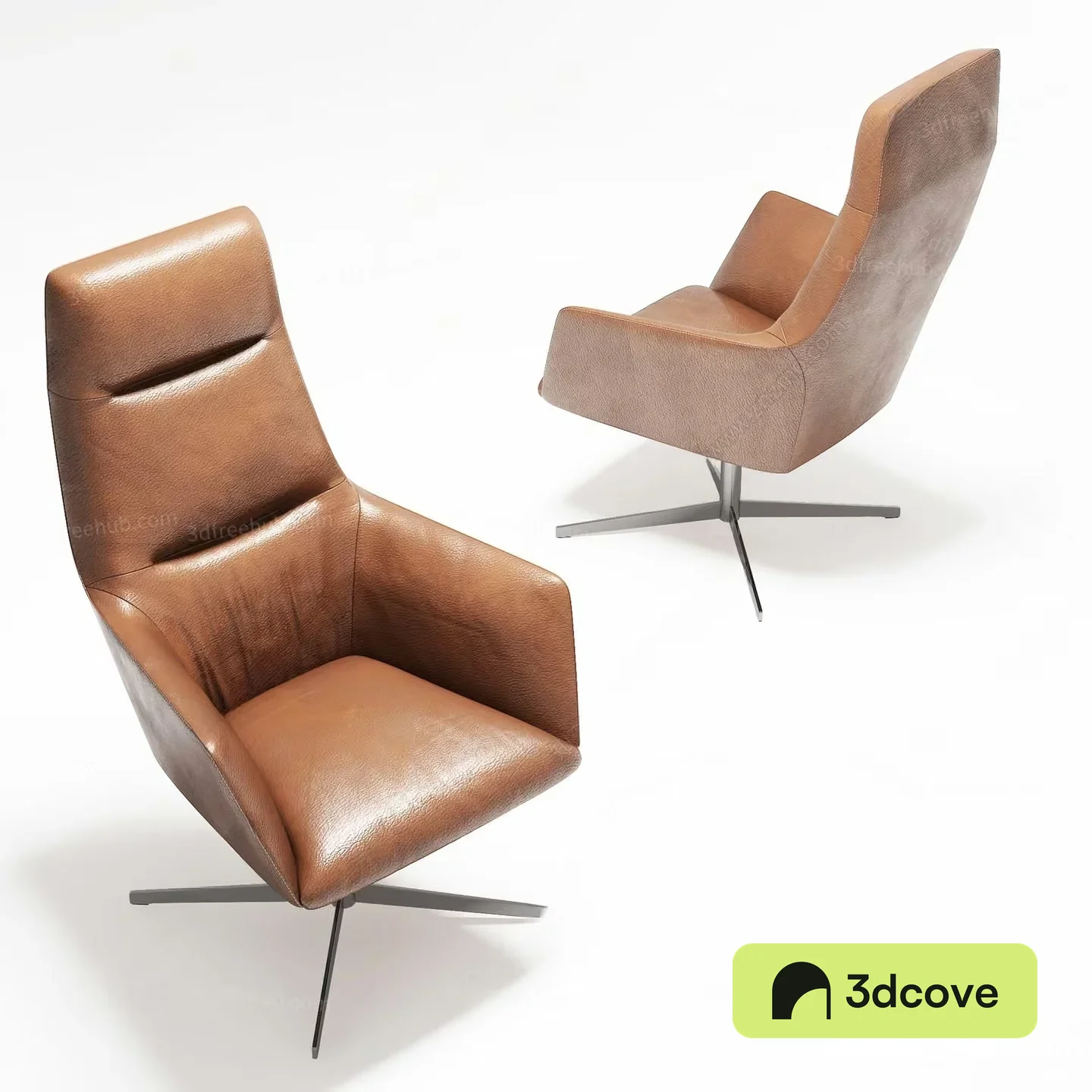 Modern Tan Leather Chairs