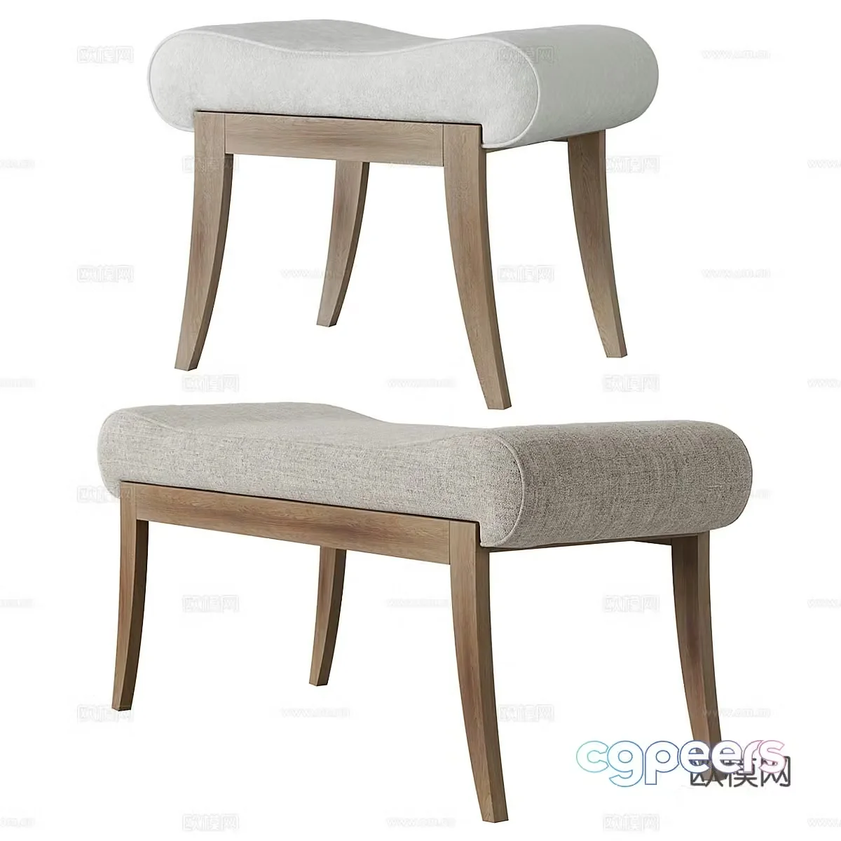 New Chinese style fabric saddle stool 3D model