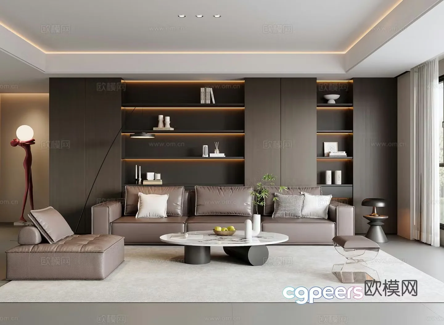 Modern Italian home living room 3d model