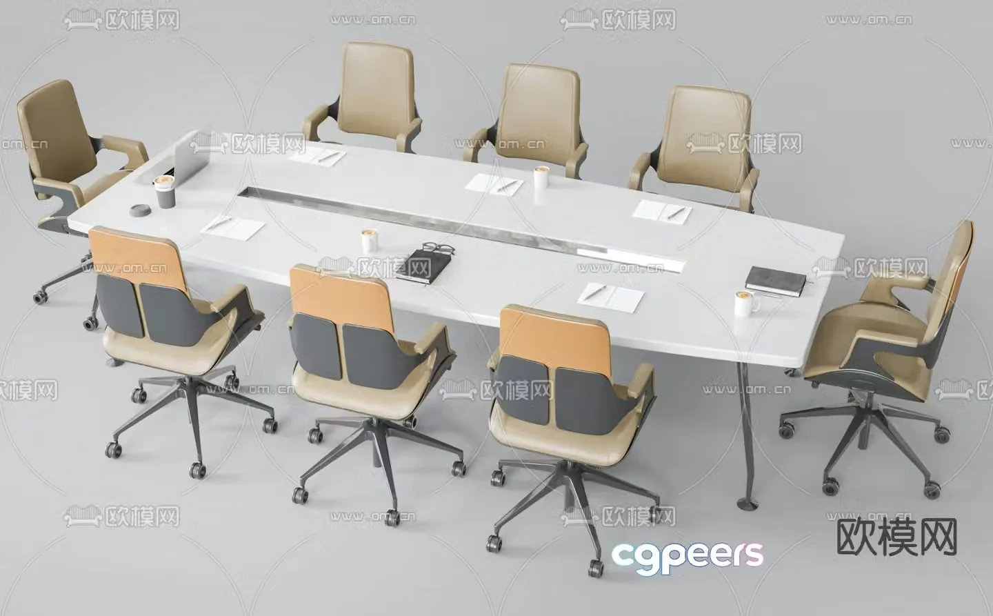 Conference tables and chairs conference table 3d model