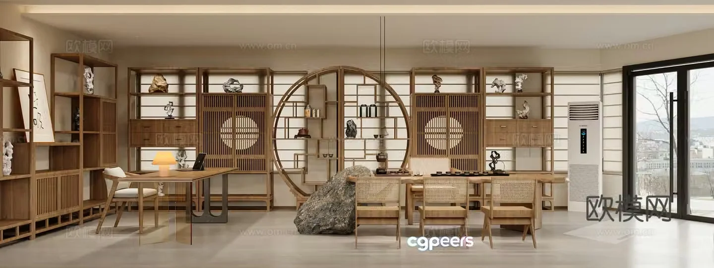 New Chinese style office 3D model