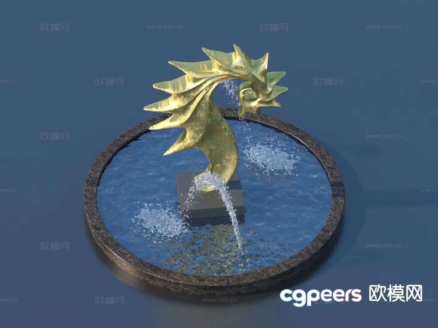 Urban sculpture water fountain landscape sculpture 3d model