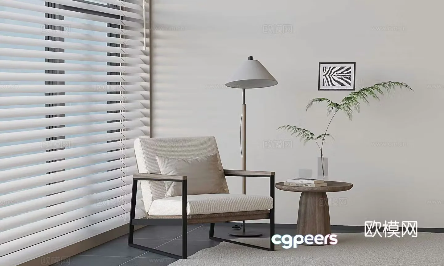 Modern chair leisure chair 3d model