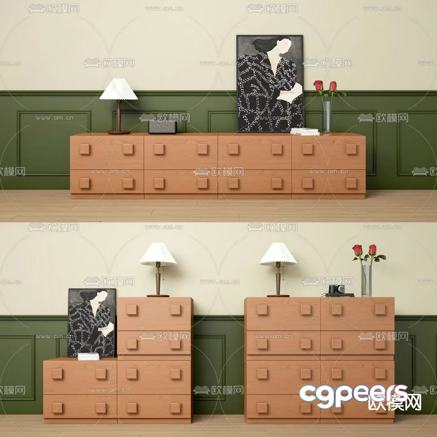 Medieval style TV cabinet 3D model