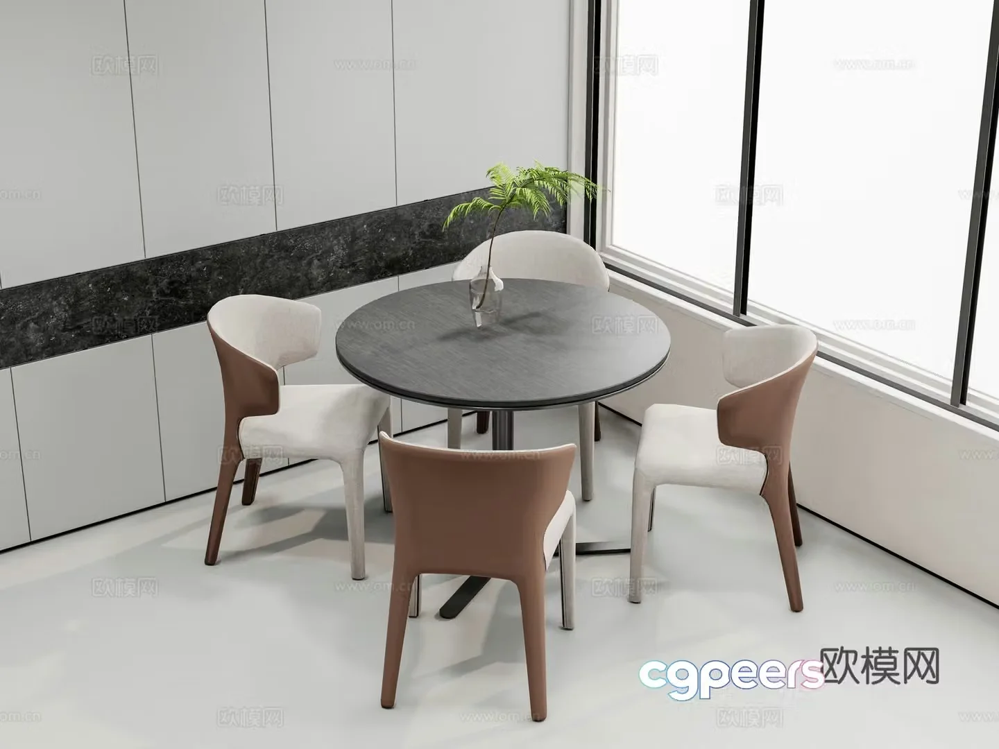 Modern leisure tables and chairs Negotiation tables and chairs 3d model