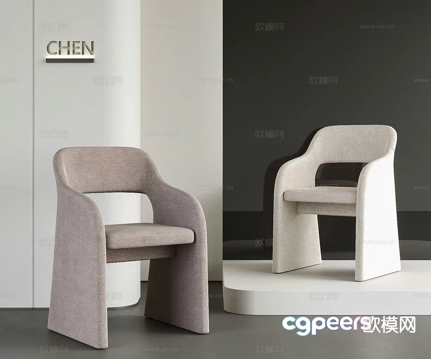 Modern fabric single chair 3d model