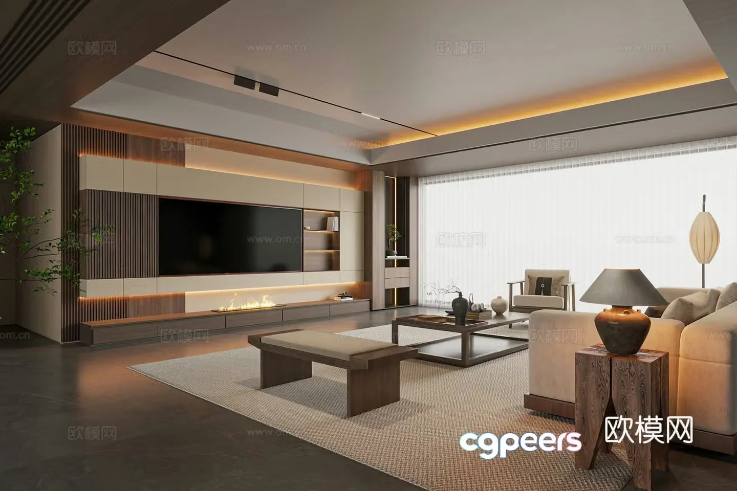 New Chinese Song style living room 3D model