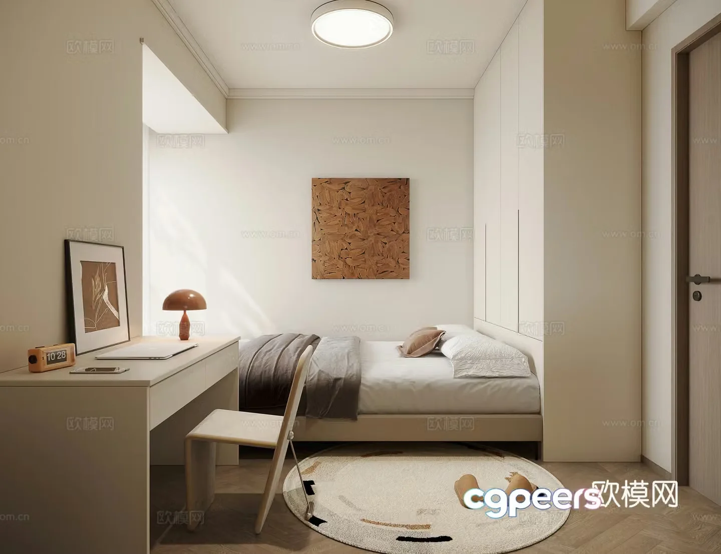 Modern tatami bedroom 3d model