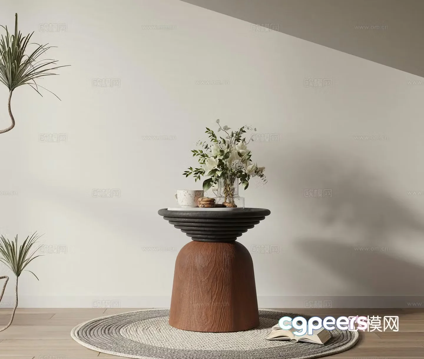 3D model of medieval side round table