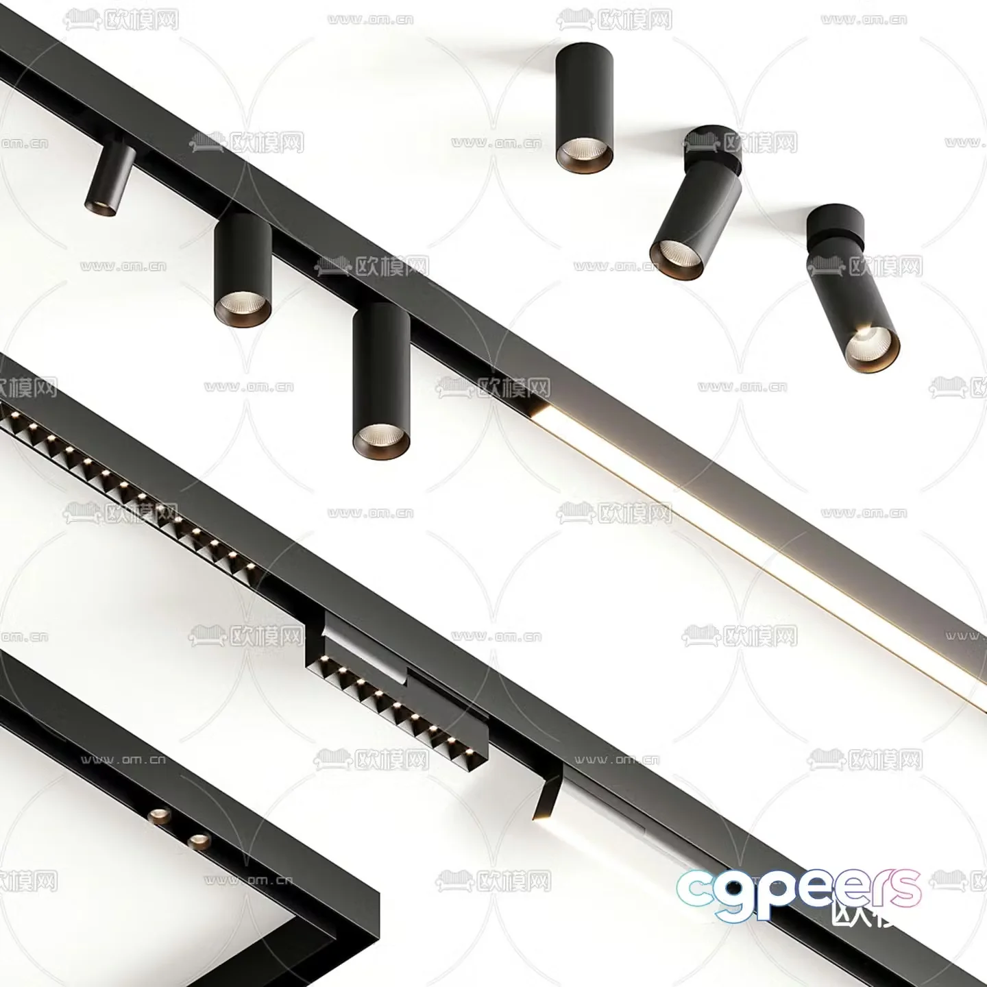 spotlight track light 3d model