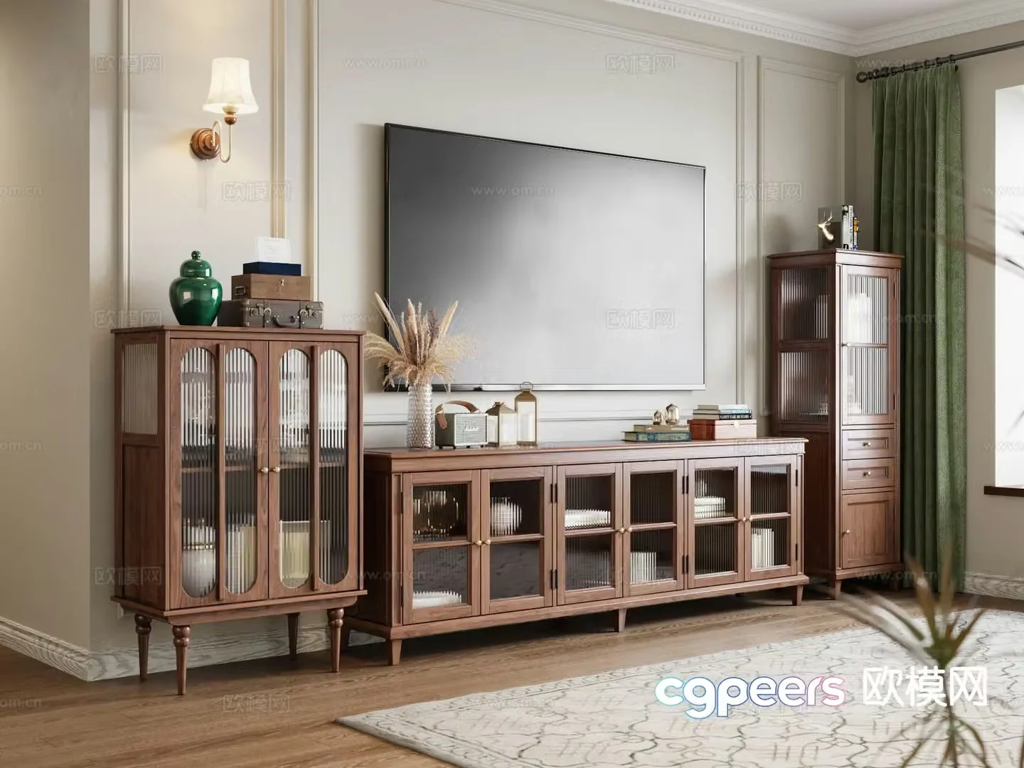 American TV cabinet 3d model