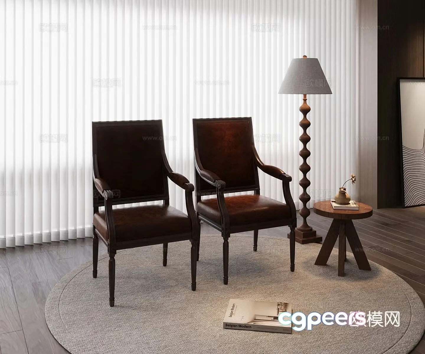 American single chair 3d model