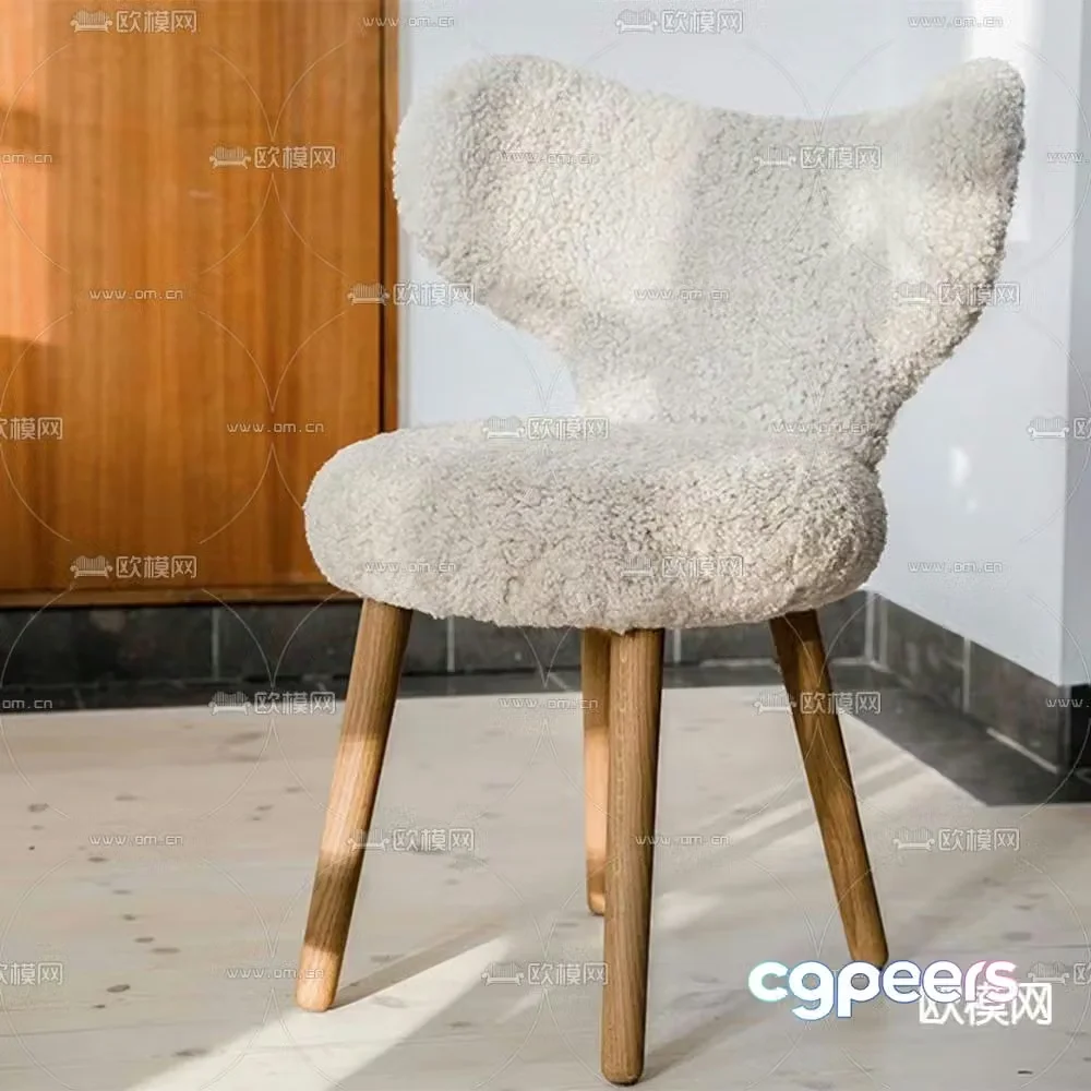 Mazo plush chair lounge chair 3d model