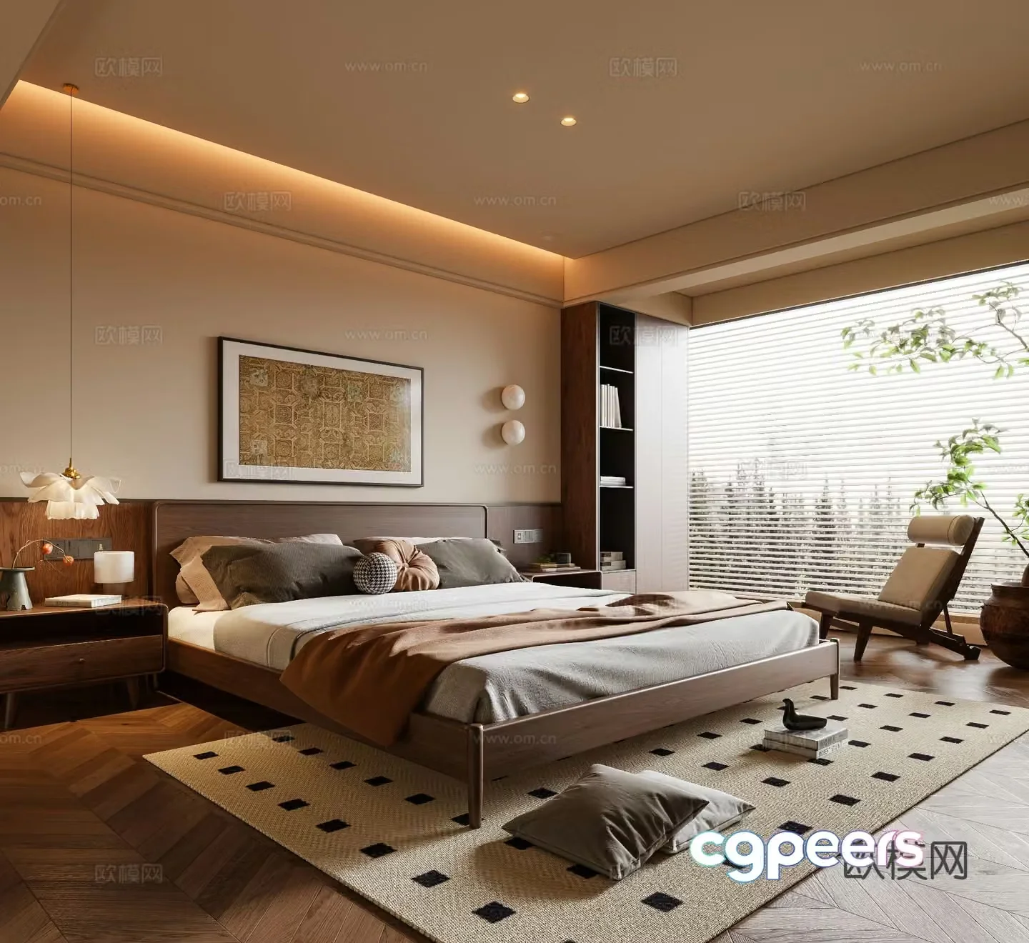 Medieval style bedroom master bedroom 3d model