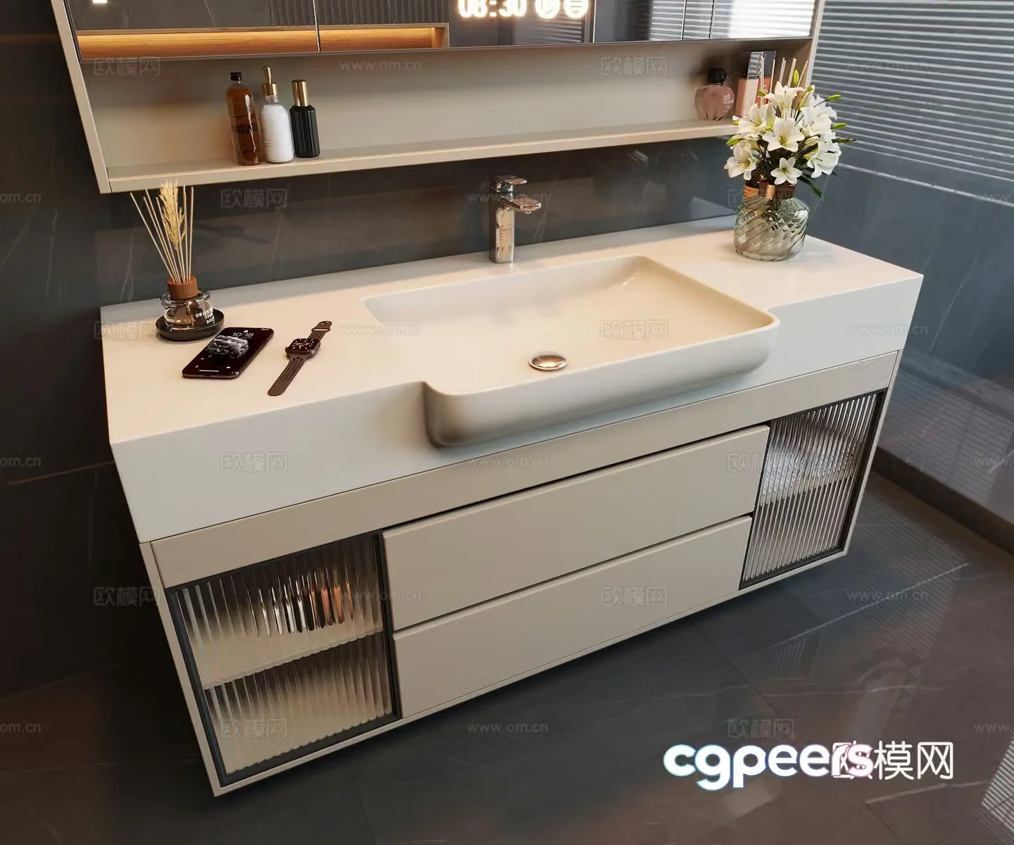 Modern bathroom cabinet 3d model