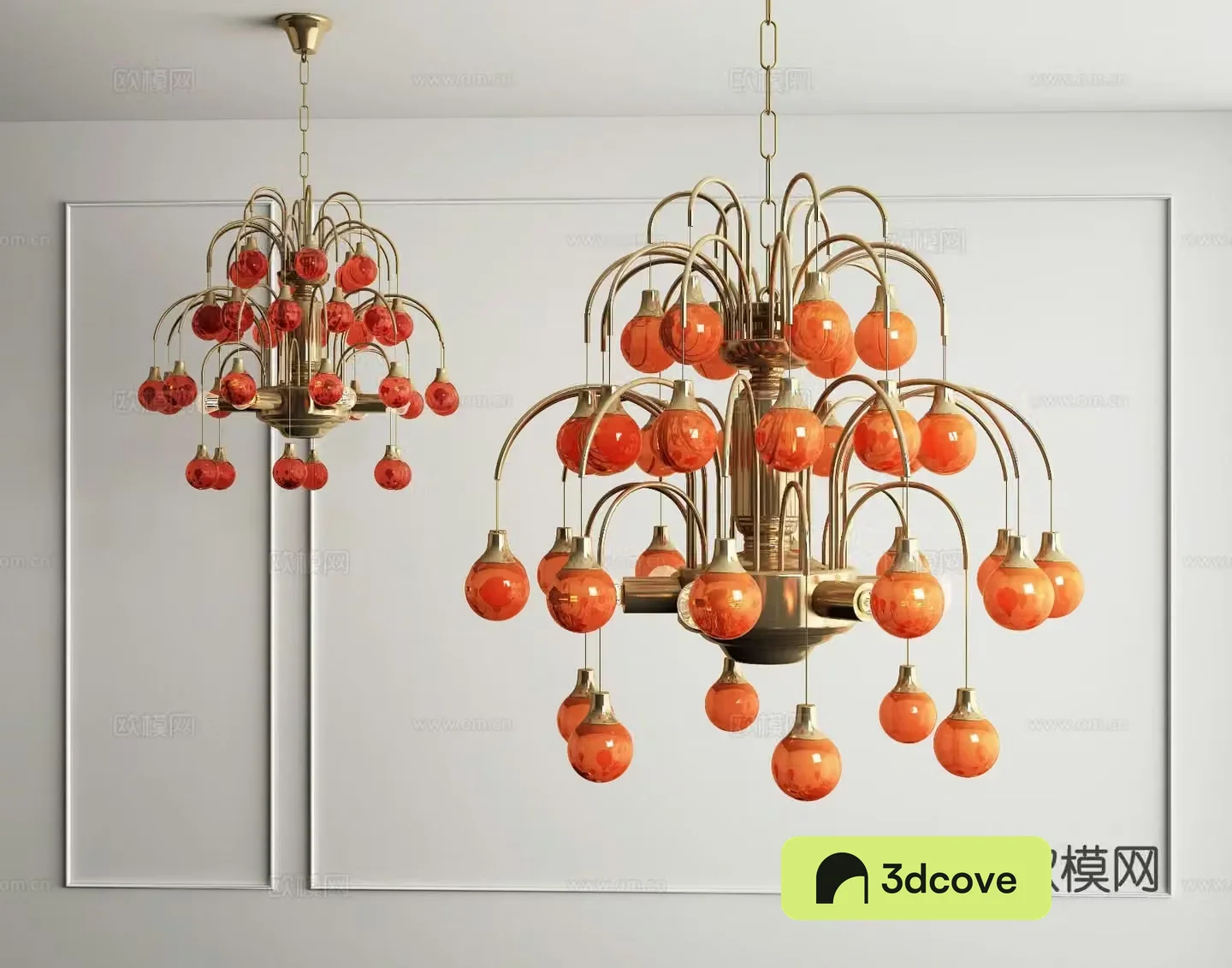 Medieval creative chandelier cherry glass chandelier