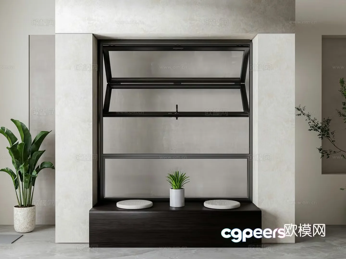 New Chinese style folding window 3D model