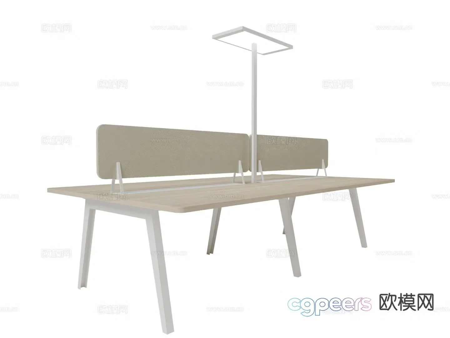 Modern desk employee work desk 3D model