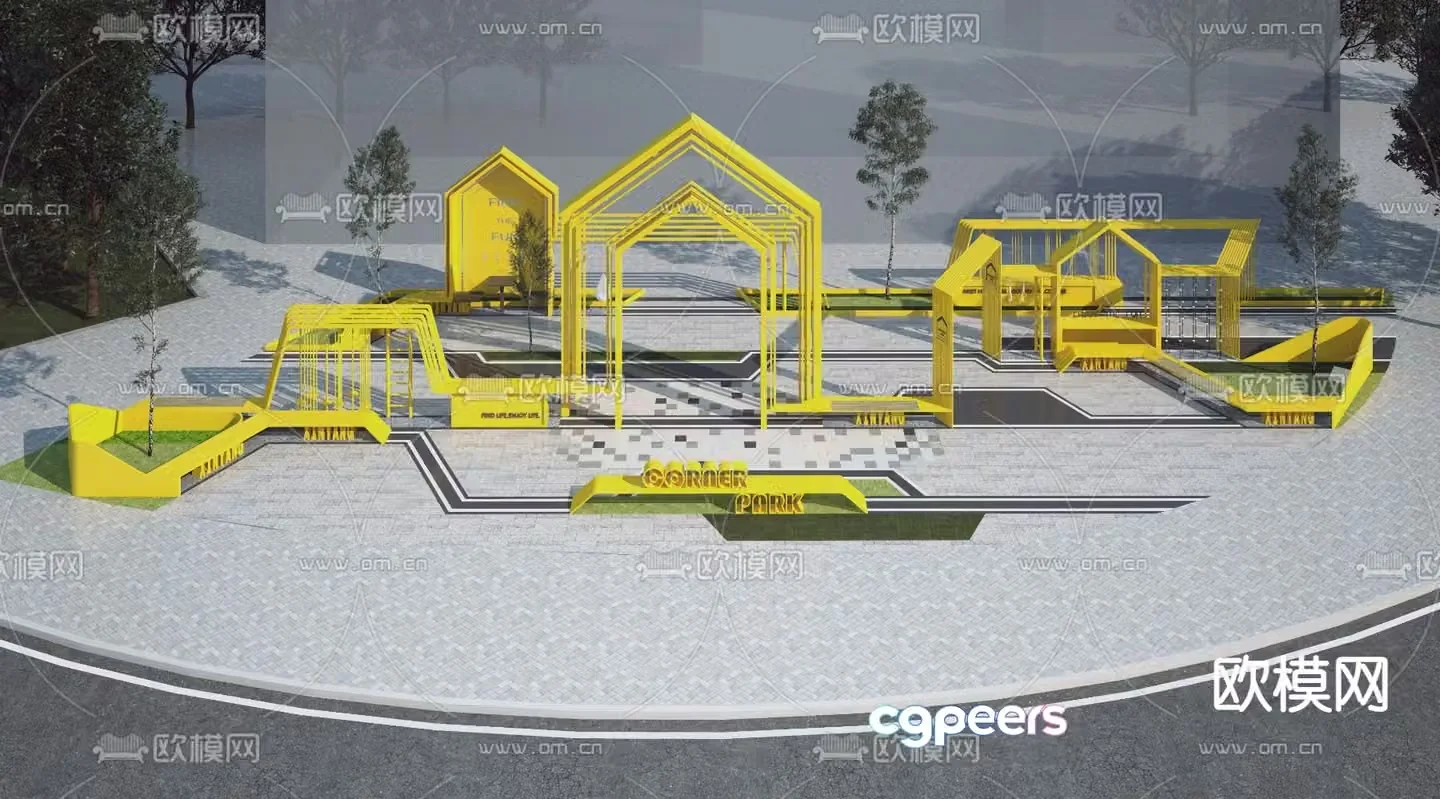 Pocket Park Landscape Park 3d model