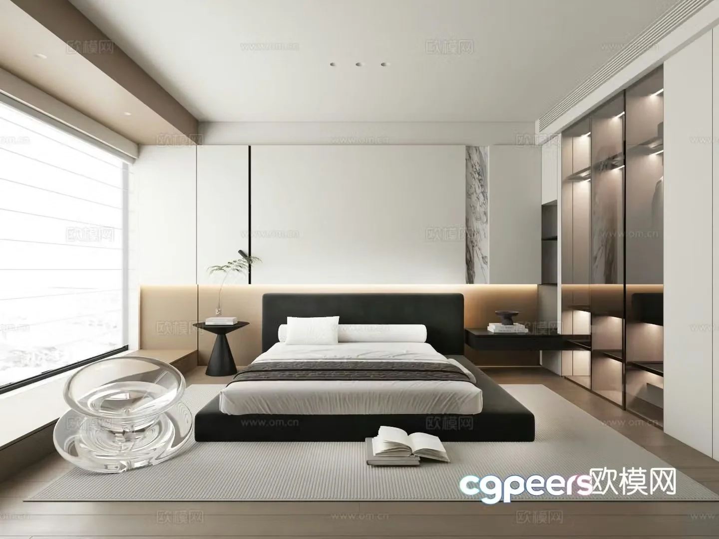 Modern bedroom master bedroom 3d model