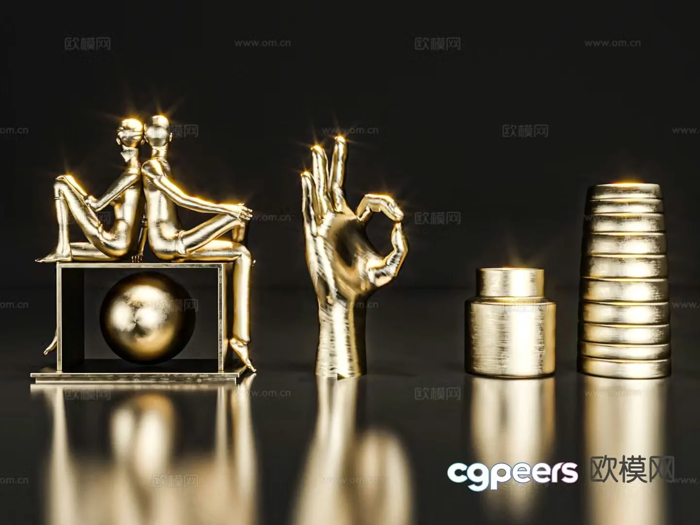 Light luxury decorations desktop ornaments sculptures handicrafts 3D models