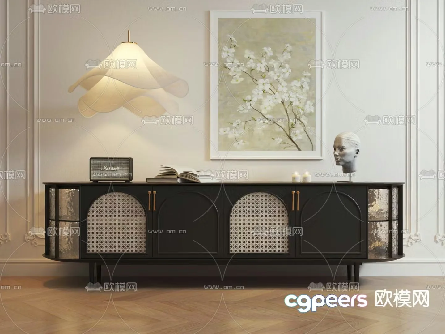 French TV cabinet 3d model