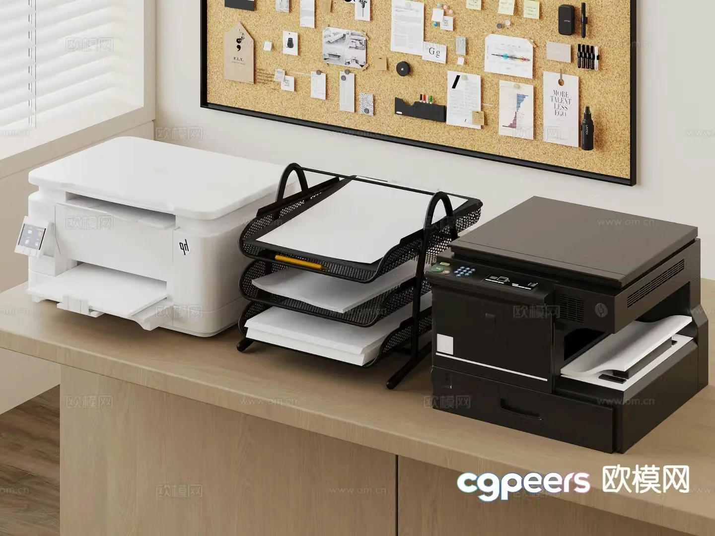Office supplies printer copier printing press 3d model