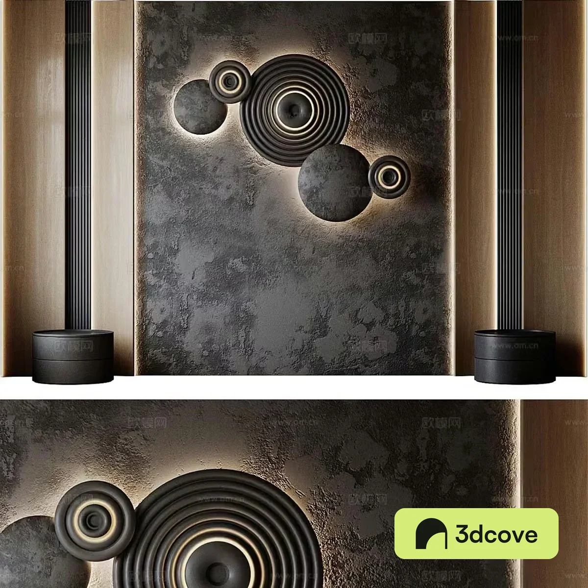 New Chinese style wabisa bedside background wall